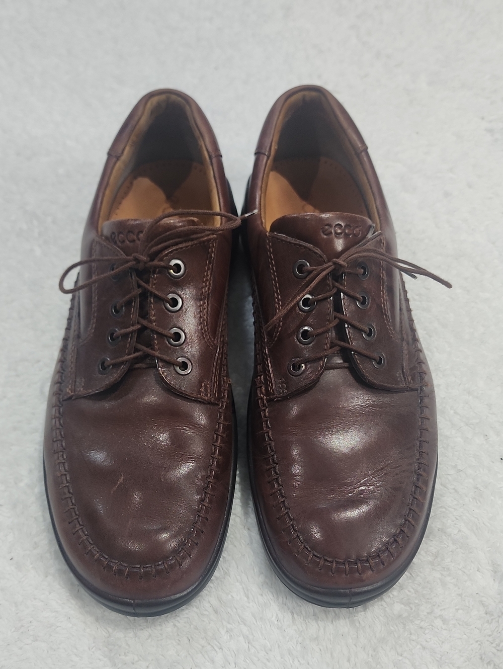 Ecco Men's Seawalker Casual Brown Leather Lace Up Shoes
